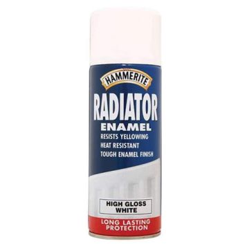 Hammerite Radiator Enamel Areosol Gloss White 400ml 167239
