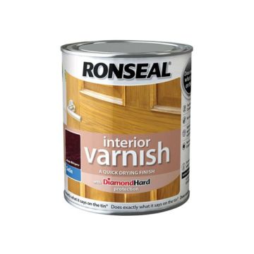 Ronseal Quick Drying Satin Varnish Deep Mahogany 250ml