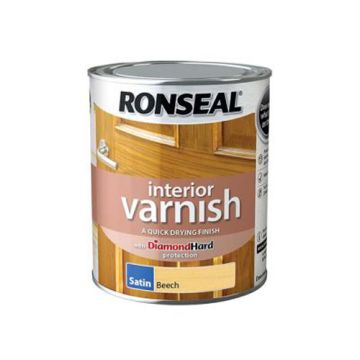 Ronseal Quick Drying Satin Varnish Beech 750ml