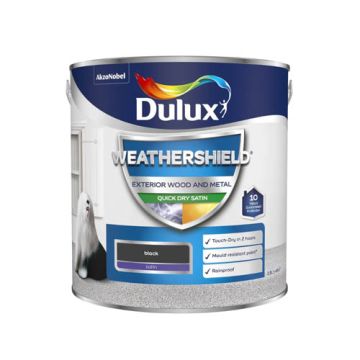 Dulux Retail Weathershield Qd Satin Black 2.5Ltr