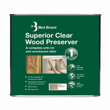 Bird Brand 2.5Ltr Clear Anti-Rot & Wood Worm Killer Complete