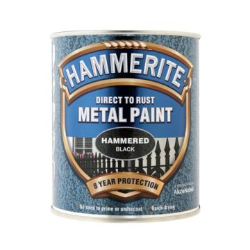 Hammerite Hammered Finish Black 750ml 618421 