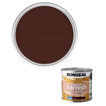 Ronseal Diamond Hard Interior Varnish Satin Walnut 250ml 