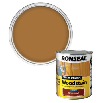 Ronseal Quick Drying Woodstain Satin Antique Pine 750ml