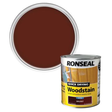Ronseal Quick Drying Woodstain Satin Walnut 750ml