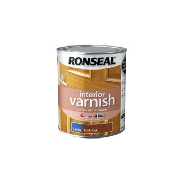 Ronseal Diamond Hard Interior Varnish Satin Dark Oak 750ml