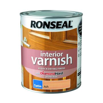 Ronseal Diamond Hard Interior Varnish Satin Ash 750ml