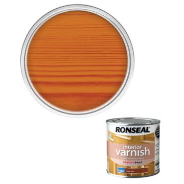 Ronseal Diamond Hard Interior Varnish Satin Dark Oak 250ml