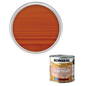 Ronseal Diamond Hard Interior Varnish Satin Teak 250ml
