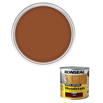 Ronseal Quick Drying Woodstain Satin Teak 250ml