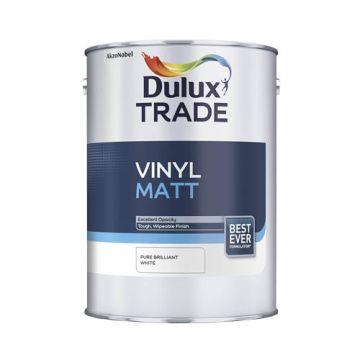 Dulux Trade Vinyl Matt Pure Brilliant White 5Ltr