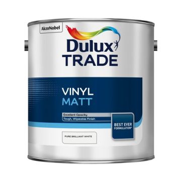 Dulux Trade Vinyl Matt Pure Brilliant White 2.5Ltr