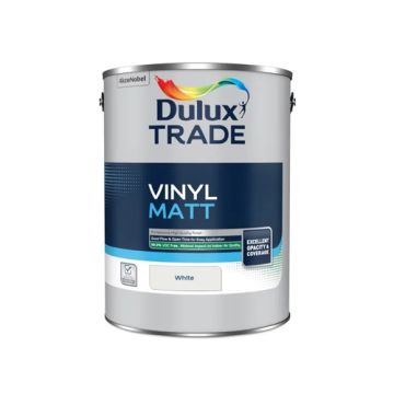 Dulux Trade Vinyl Matt White 5Ltr 