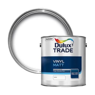 Dulux Trade Vinyl Matt White 2.5Ltr 