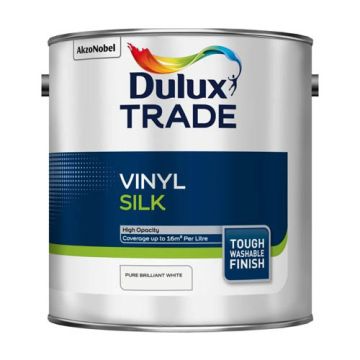 Dulux Trade Vinyl Silk Pure Brilliant White 2.5Ltr