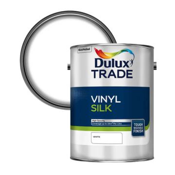 Dulux Trade Vinyl Silk White 5Ltr 