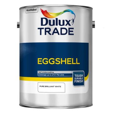 Dulux Trade Eggshell Pure Brilliant White 5Ltr