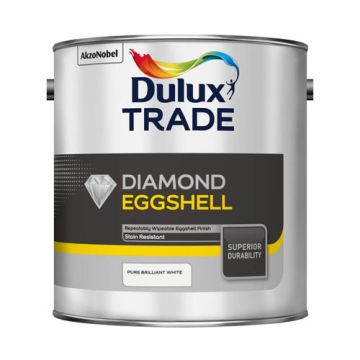 Dulux Trade Diamond Eggshell Pure Brilliant White 2.5Ltr