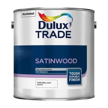 Dulux Trade Satinwood Pure Brilliant White 5Ltr