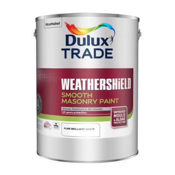 Dulux Trade Weathershield Smooth Masonry Brilliant White 5Ltr