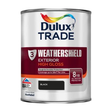 Dulux Trade Weathershield Gloss Black 1Ltr