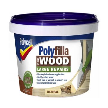 Polycell Polyfilla 2 Part Wood LGE/REP Natural Tub 2 x 375gm 665349