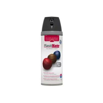 Plastikote Twist & Spray Matt Black Areosol 400ml PKT23101