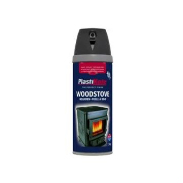 Plastikote Twist & Spray Woodstove Black Areosol 400ml PKT26030
