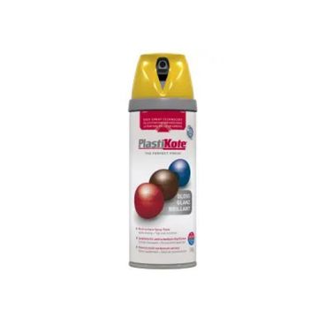 Plastikote Twist & Spray Gloss Yellow Areosol 400ml PKT21105