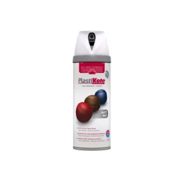 Plastikote Twist & Spray Matt White Areosol 400ml PKT23100 