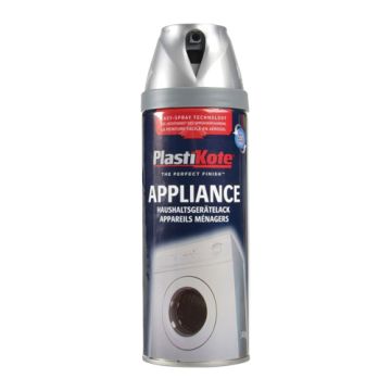 Plastikote Twist & Spray Appliance Enamel Satin Chrome 400ml PKT26627 
