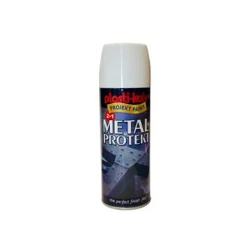 Plastikote Metal Protekt Spray Gloss White 400mlPKT1286 