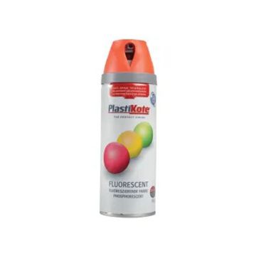 Plastikote Twist & Spray Fluoresent Orange Areosol 400mlPKT1902 