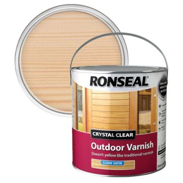 Ronseal Crystal Clear Outdoor Varnish Clear Satin 2.5Litre
