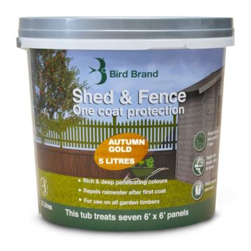 Bird Brand Shed & Fence One Coat Protection 5 litre Autumn Gold