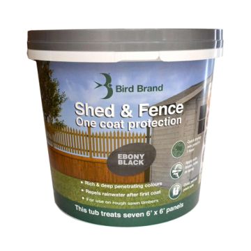 Bird Brand Shed & Fence One Coat Protection 5 litre Ebony Black