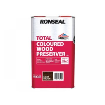 Ronseal Total Wood Preserver Light Brown 5Ltr