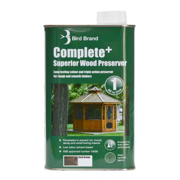 Bird Brand Dark Brown Complete + Superior Wood Preserver 1Ltr