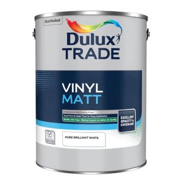 Dulux Trade Vinyl Matt Pure Brilliant White 7.5Ltr