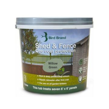 Bird Brand Shed & Fence One Coat Protection 5 litre Feature Colour Willow Green