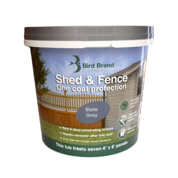 Bird Brand Shed & Fence One Coat Protection 5 litre Feature Colour Slate Grey