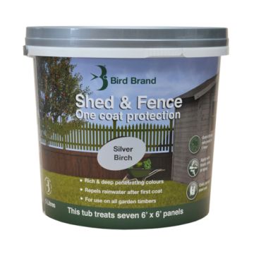 Bird Brand Shed & Fence One Coat Protection 5 litre Feature Colour Silver Birch