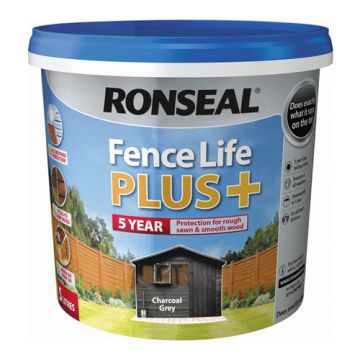 Ronseal Fence Life + Charcoal Grey 5ltr