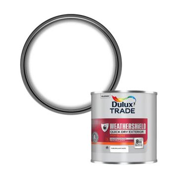 Dulux Trade Weathershield Quick Drying Exterior High Gloss Pure Brilliant White 1ltr