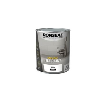 Ronseal One Coat Tile Paint White Satin 750ml W/B