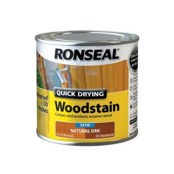 Ronseal QD Woodstain Satin Natural Oak 250ml