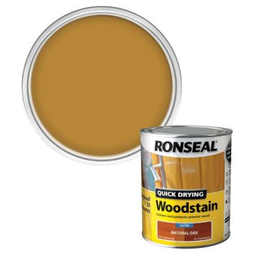 Ronseal QD Woodstain Satin Natural Oak 750ml