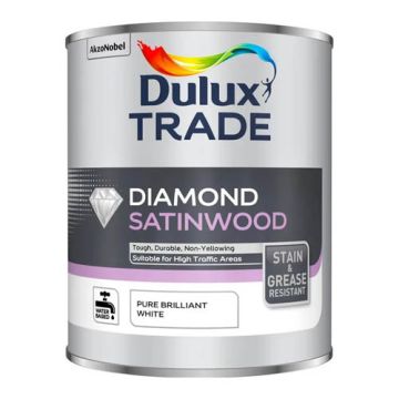 Dulux Trade Diamond Satin Pure Brilliant White 1Ltr