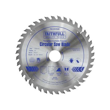 Faithfull Circular Saw Blade 235 x 40 Teeth FAIZ23540