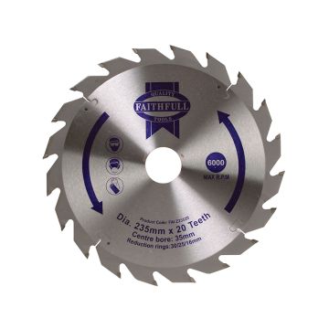 Faithfull Circular Saw Blade 235 x 20 Teeth FAIZ23520